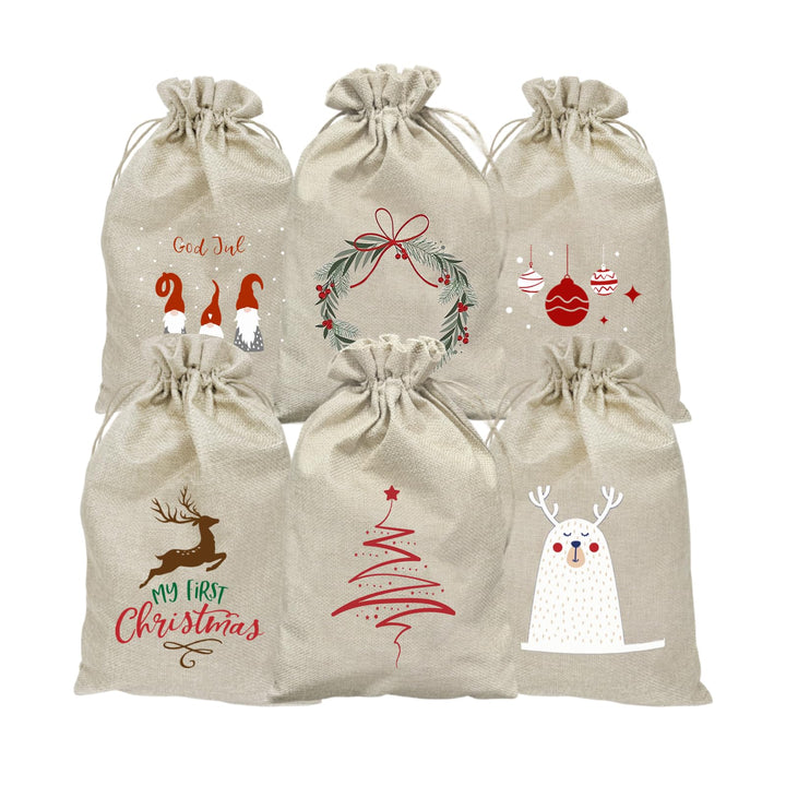 Geschenkverpackung Weihnachten Jutesäckchen20x30,6Stücke Nikolaussäckchen Weihnachtstüten Gross,Gesc