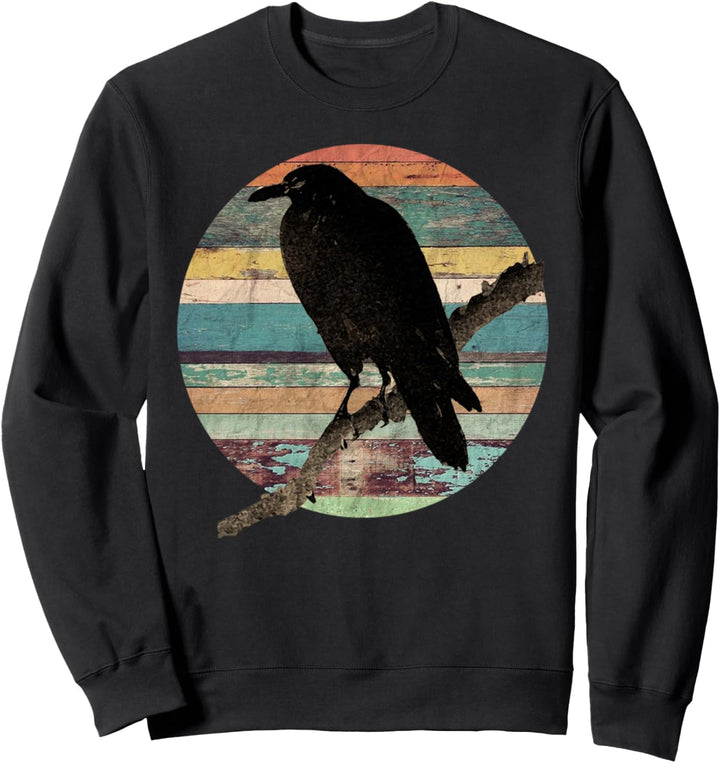 Retro schwarze Krähe Sweatshirt