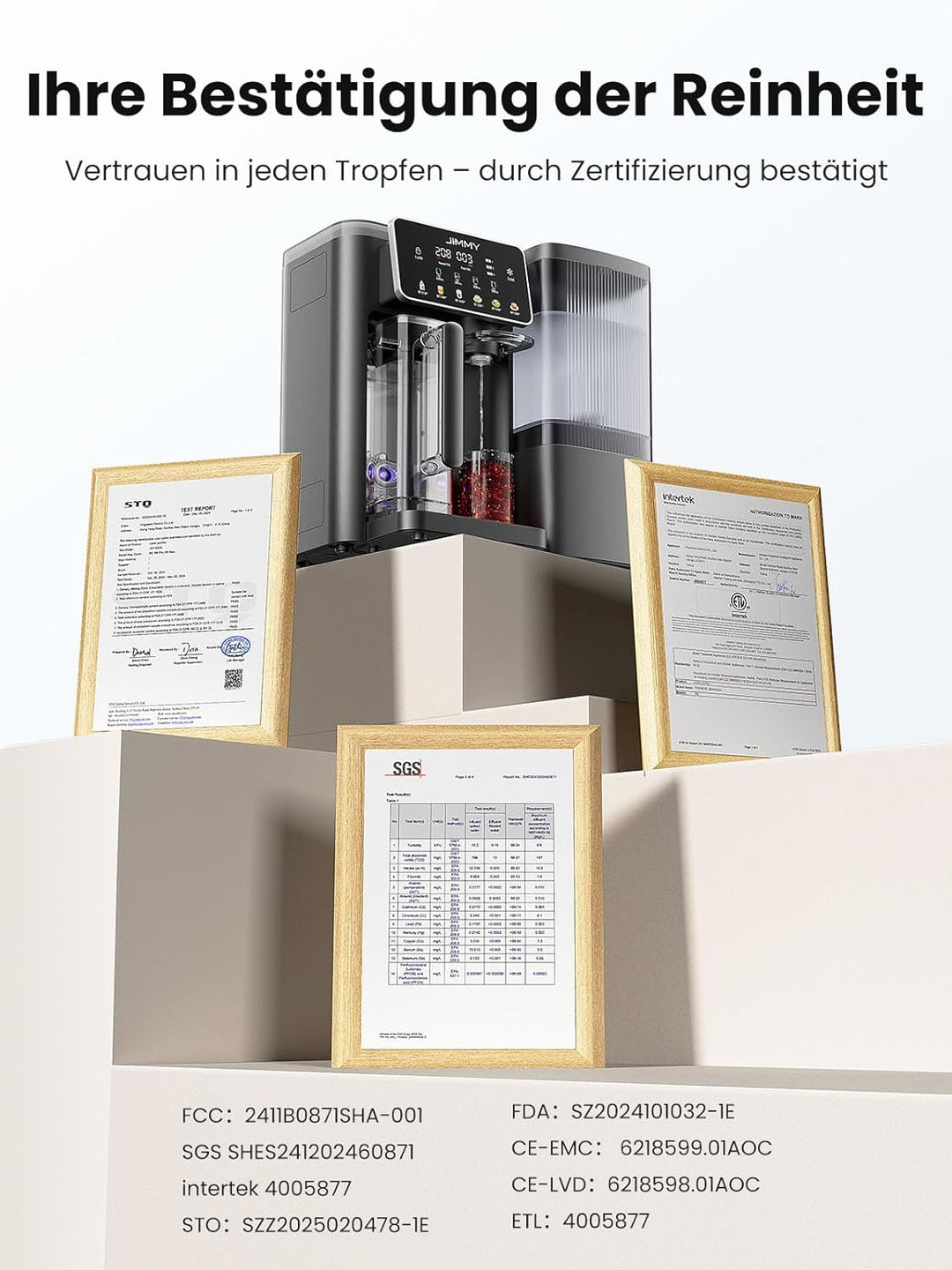 Jimmy R9 Pro Osmoseanlage Trinkwasser Auftisch, Umkehrosmoseanlage Wasserfilter, mit Heisswasserspen