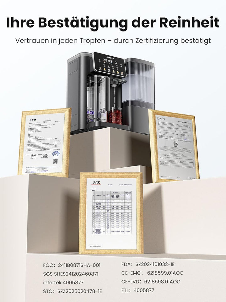 Jimmy R9 Pro Osmoseanlage Trinkwasser Auftisch, Umkehrosmoseanlage Wasserfilter, mit Heisswasserspen