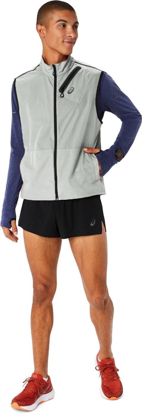 ASICS Metarun Packable Weste Herren Grau S, Grau S