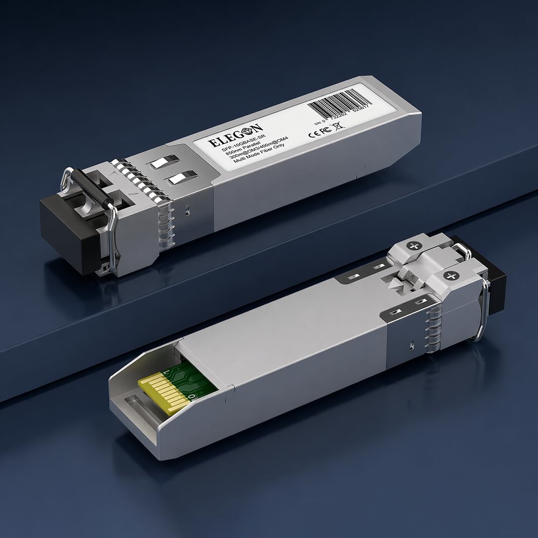 10GBASE-SR SFP+ Transceiver, 10G 850nm MMF 400m OM4/300m OM3, Duplex LC, DDM, NAS HPC, kompatibel Ci