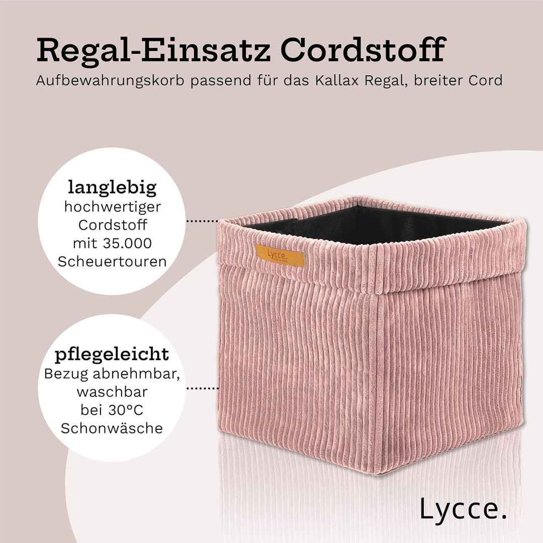 Lycce Kallax Boxen Cord 2er Set mit entfernbarem Cord-Bezug | p.rosa Powder Rosa 2er Set, Powder Ros