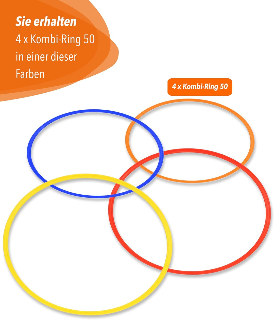Trainingsringe – Rot – 4er Set ø50cm – elastisch & bruchsicher – für Hundesport, Fussball & Schule R