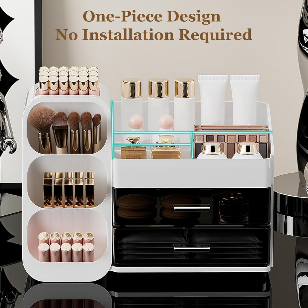 Make Up Kosmetik Organizer mit 2 Schubladen, Multifunktion Schminktisch Organizer, Einfache Aufbewah