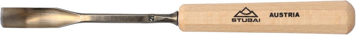 STUBAI Stemmeisen Stechbeitel Serie 52 - Form 26 | Gekröpftes Hohleisen 12 mm, mit Holzgriff, zum Vo