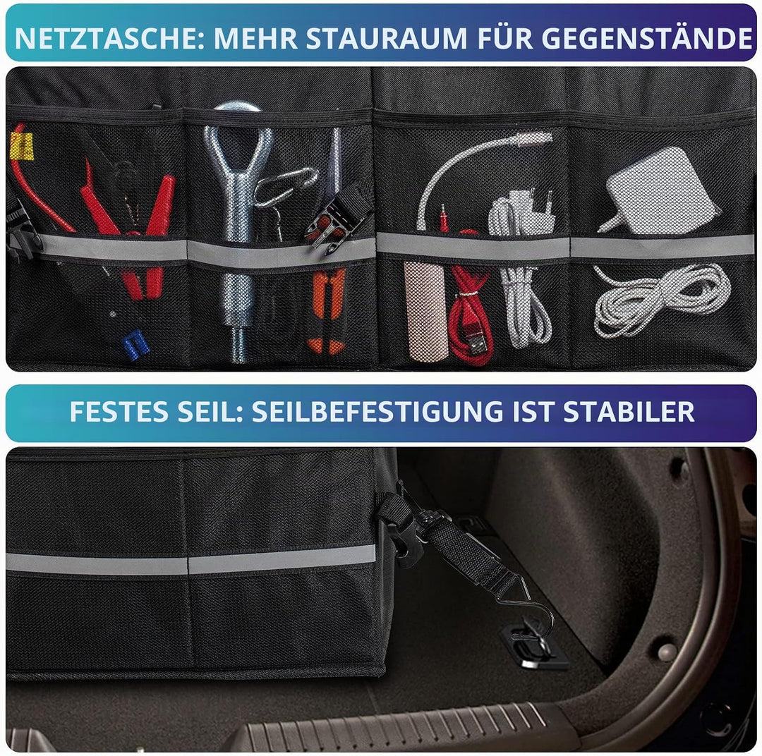 ZOVHYYA Kofferraum Organizer 68L Auto Organizer Wasserdichte Praktische Auto Kofferraumtasche mit Di