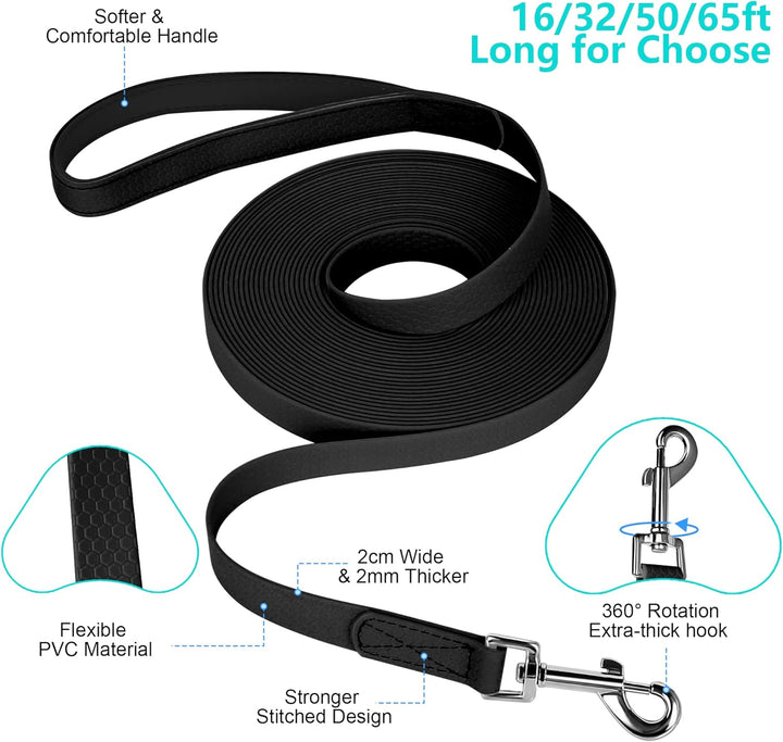 IOKHEIRA Trainingsleine für Hunde, wasserdichte Hundeleine mit Gepolstertem Griff 5m/10m/15m/20m, PV
