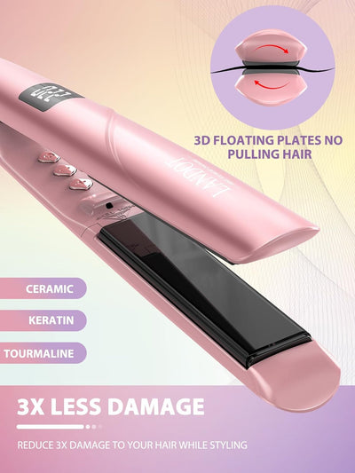 LANDOT Glätteisen Locken und Glätten Haarglätter Lockenstab 2 in 1: Hair Straightener für Locken und