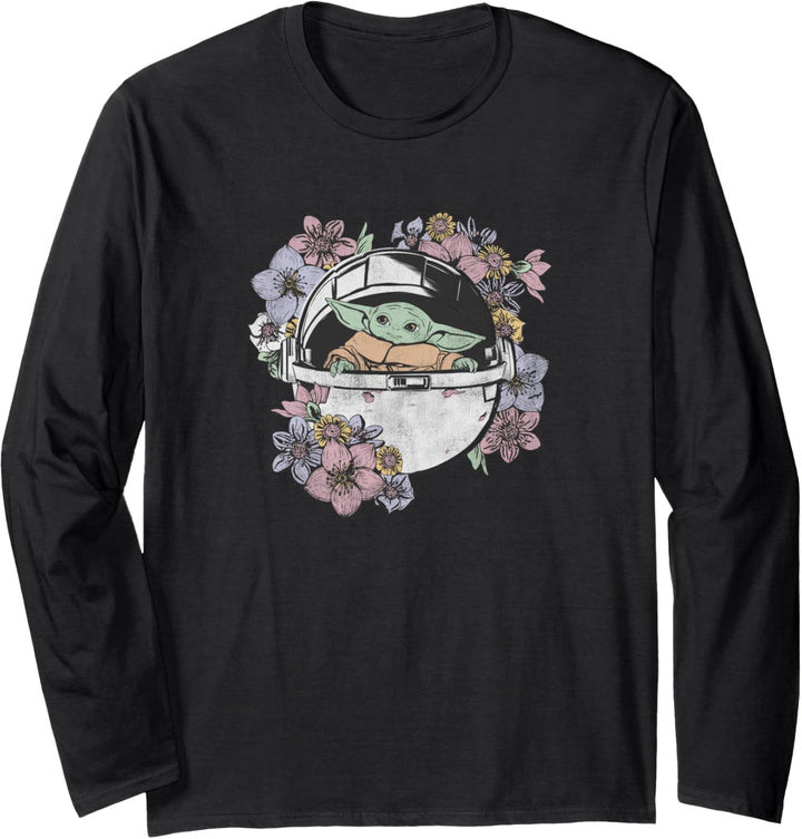 Star Wars Grogu Floral Carrier Langarmshirt