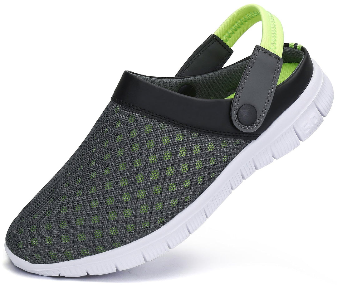 SAGUARO Sommer Unisex Clogs Hausschuhe Mesh Atmungsaktiv Gartenschuhe Gr. 36-48, 36 EU Grün