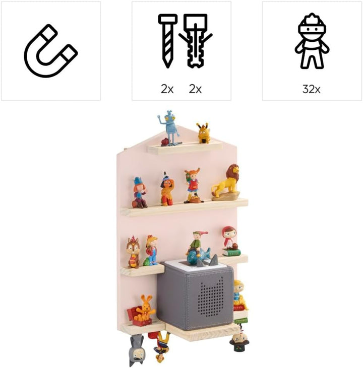 Hama Regal für Hörspielbox Haus für 32 Hörspielfiguren (Wandregal, magnetische Aufbewahrung, Zubehör