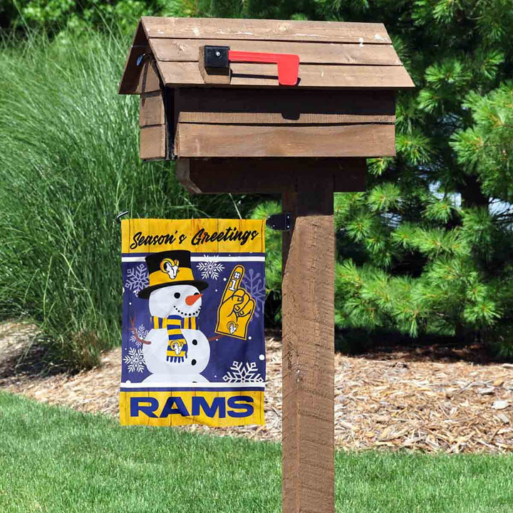 Los Angeles Rams Weihnachtsflagge, doppelseitig, für den Winter, Schnee