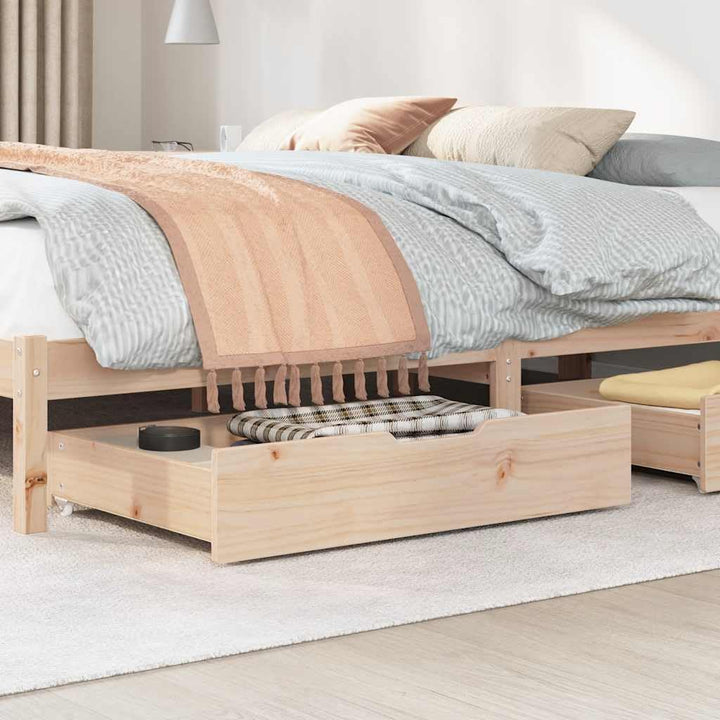 vidaXL Bettschubladen 2 Stk., Bettkasten Holz Aufbewahrung mit Rollen, Bett Schublade Bettauszug, Be