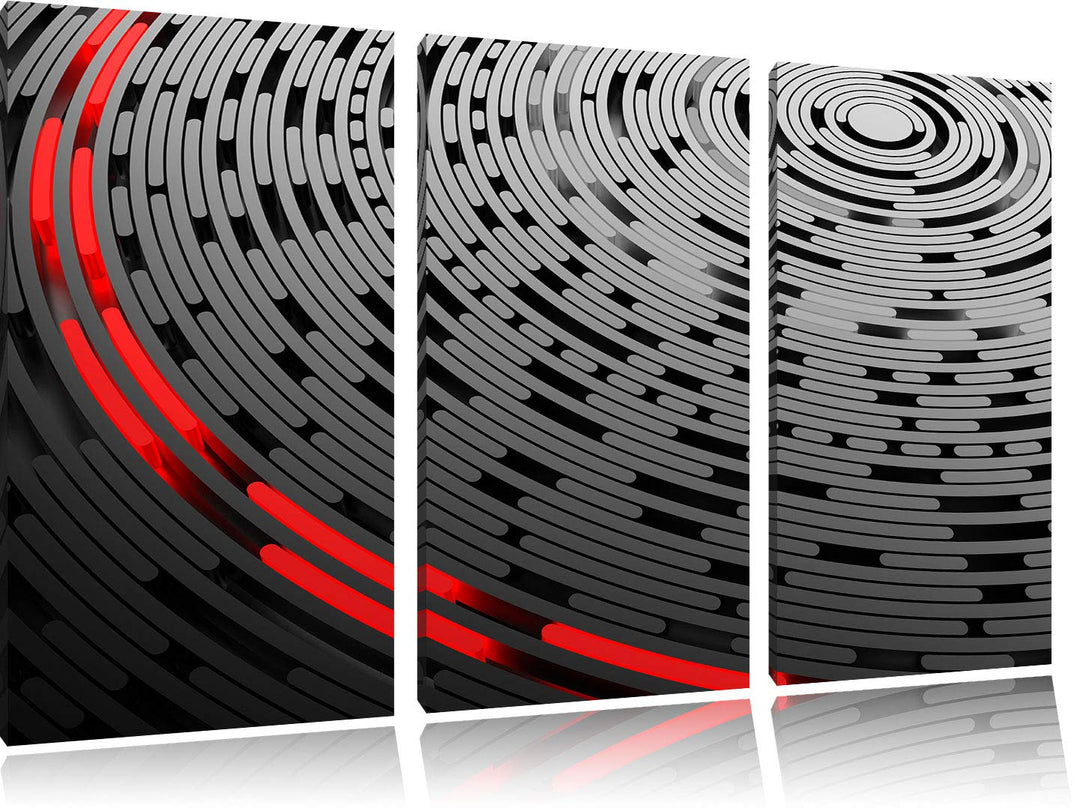 Pixxprint DJ Platte Abstrakte Kunst als Leinwandbild | Grösse: 3 Teilig (120x80) | Wandbild| Kunstdr