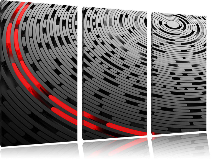 Pixxprint DJ Platte Abstrakte Kunst als Leinwandbild | Grösse: 3 Teilig (120x80) | Wandbild| Kunstdr