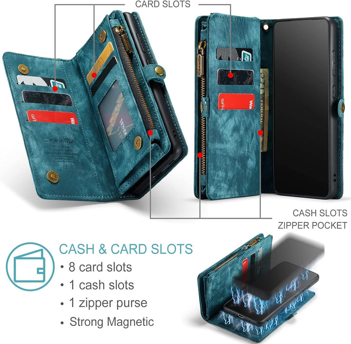 UFinetech Abnehmbar Samsung Galaxy S20 FE Hülle Tasche Handy Leder TPU Kartenfach Flip Magnetisch Re