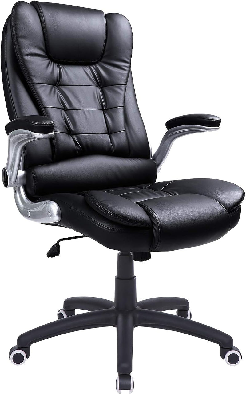 SONGMICS Racing Stuhl Bürostuhl Gaming Stuhl Chefsessel Drehstuhl PU, schwarz, OBG51B,
