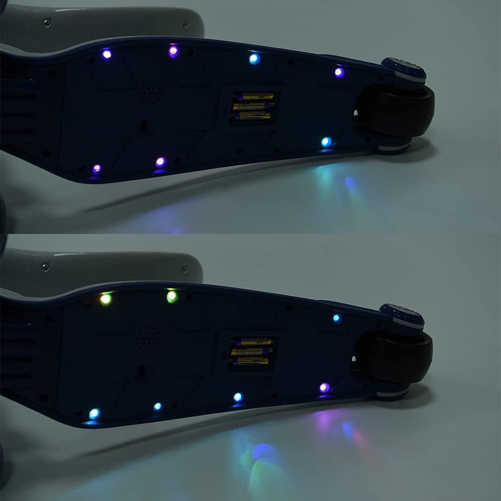 Tretroller mit 3 Rädern für Scooter, faltbar, bunt | rutschfeste Brücke höhenverstellbar mit LED-Lic