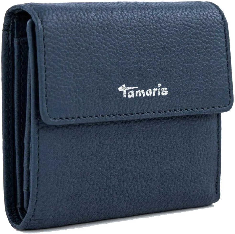 Tamaris Amanda Damen Geldbörse Leder schwarz Blue, Blue