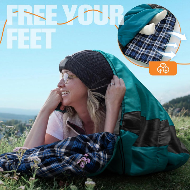Forceatt Schlafsack Winter, -5°-20 Grad Schlafsack Outdoor für 3-4 Jahreszeiten, Leichtgewichtig und