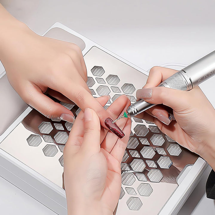 Staubabsaugung für Nägel, FREEUP Professionell Nagelstaubsauger mit filter & Lampe, Leiser Absaugung
