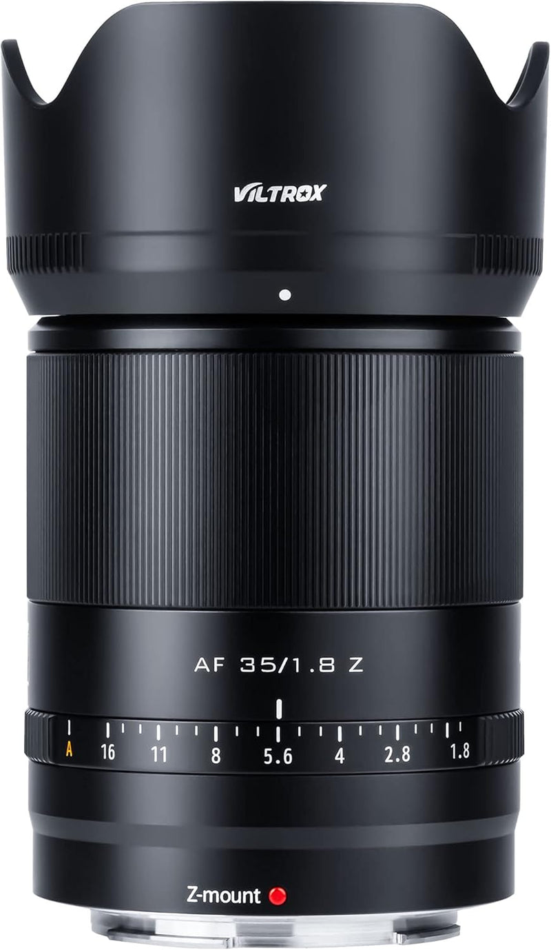 VILTROX 35 mm F1.8 Z-Halterung für Nikon Z5 Z50 Z6 Z6II Z7 Z7II ZFC (Vollformat, Autofokus), Schwarz