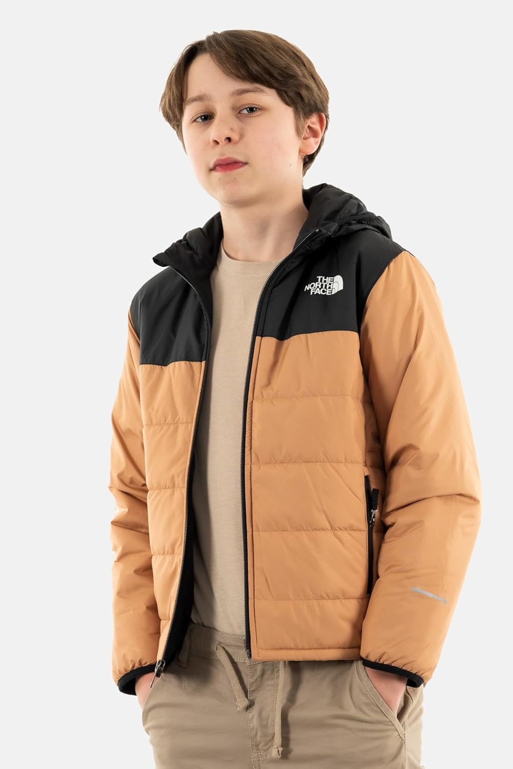 The North Face Unisex Kinder Never Stop Jacke 128 Almond Butter/Tnf Black, 128 Almond Butter/Tnf Bla