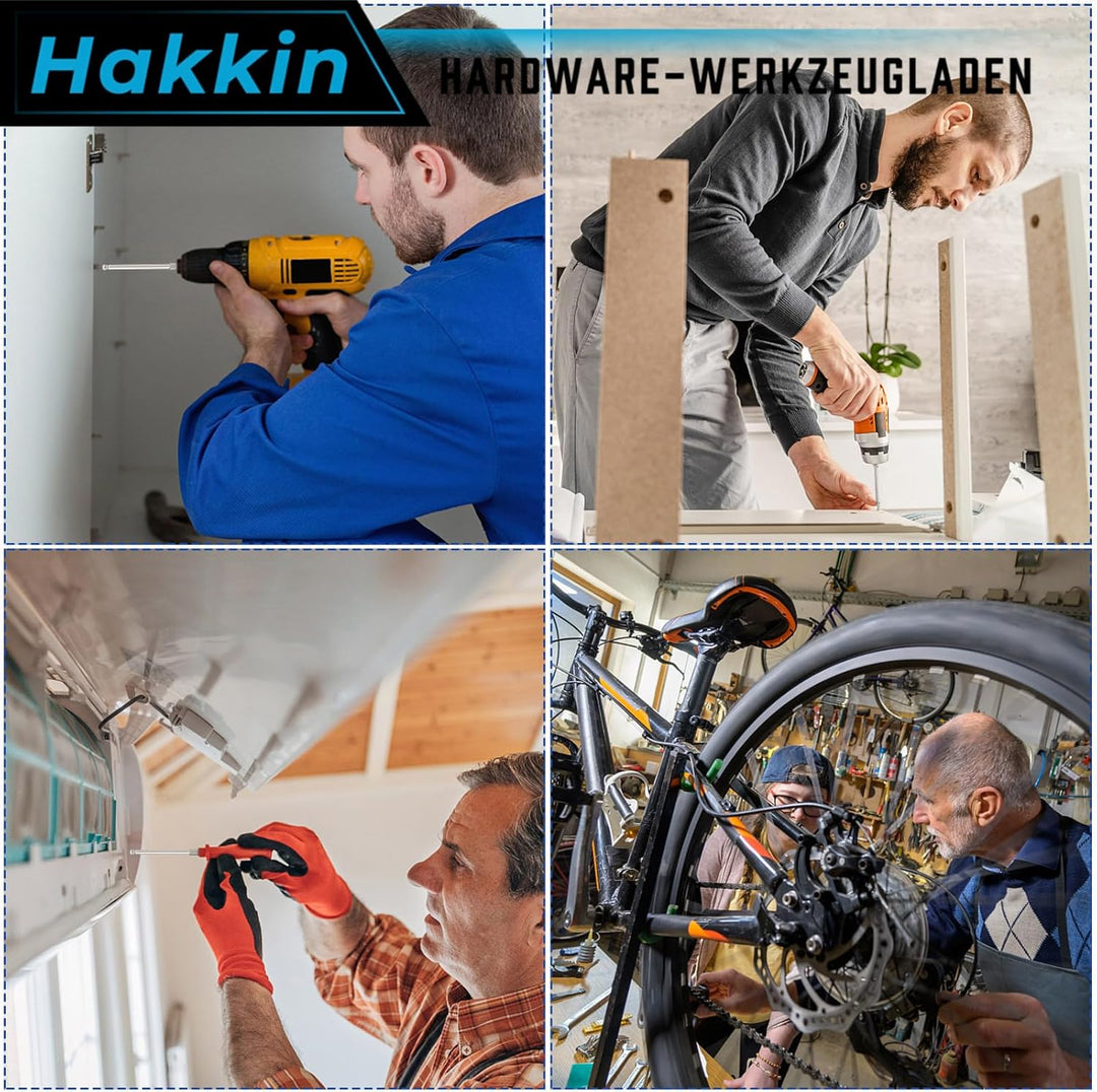 Hakkin 9 Stück 100mm Kugelkopf Schraubendreher 1/4" Sechskantschaft Ball End Hex Bitsätze S2 Legiert