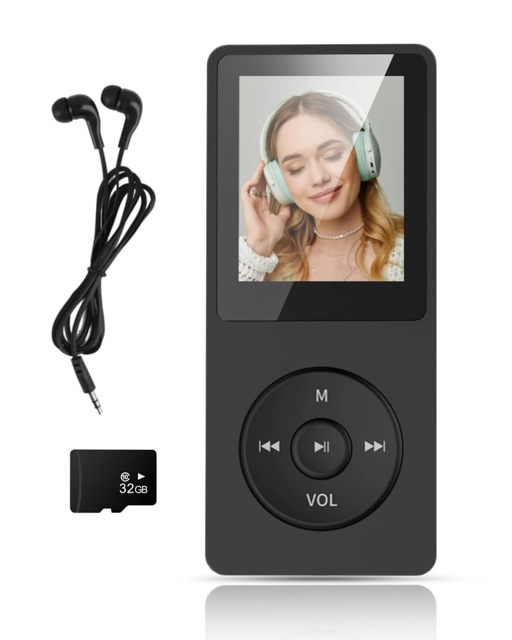Bluetooth 5.0 MP3 Player verlustfreier Musik-Player, 32GB Speicher, Tragbarer Digitaler MP3 Player,