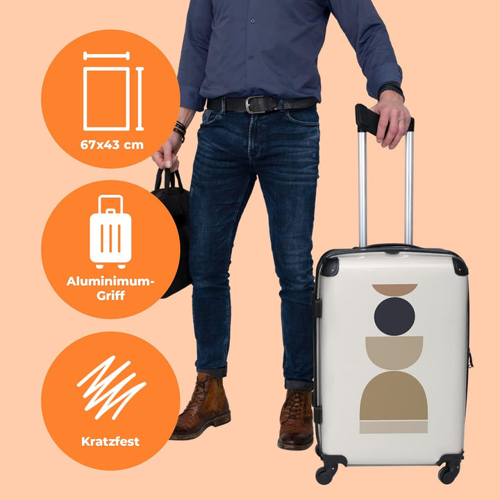Koffer gross Trolley Rollkoffer Reisekoffer mit 4 Rollen Fotokoffer - Formen - Pastell - Abstrakt -