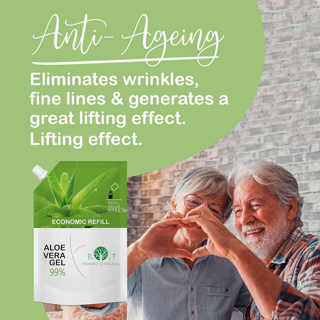 B.O.T Cosmetic & Wellness - Bio Aloe Vera Gel aus Spanien | Feuchtigkeitsspendend, Beruhigt Sonnenbr