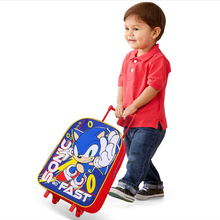 Faltbarer Kinder-Trolley, Handgepäck, Rucksack für Schule, Reisen, Urlaub Blau, Blau
