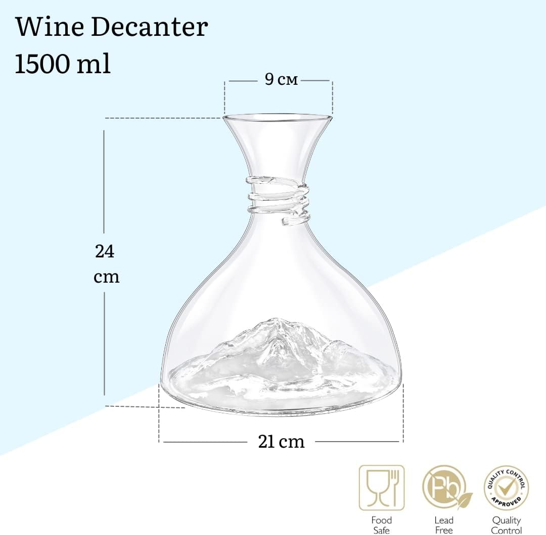 Wilmax Rotwein-Dekanter | 1500 ml | Wein-Karaffe aus Glas | Wein-dekantierer | Weinkaraffe | Dekanti