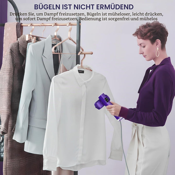 Dampfglätter, 2-in-1 Handsteamer &amp; Bügeleisen für Kleidung, 1200W Tragbarer Steamer Reise, 4 Bügelmo