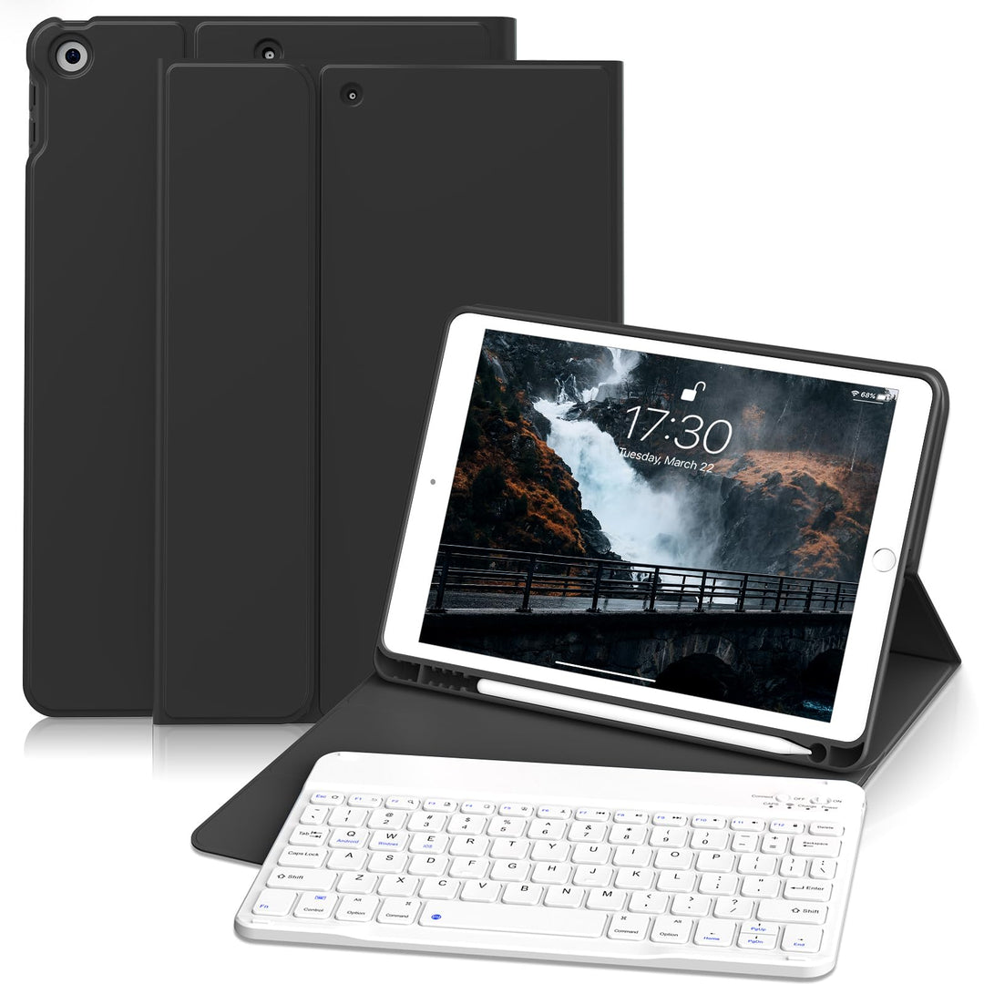 Tastatur Hülle für iPad 9. Generation / 8. Generation / 7.Generation 10,2 Zoll, Magnetisch Abnehmbar