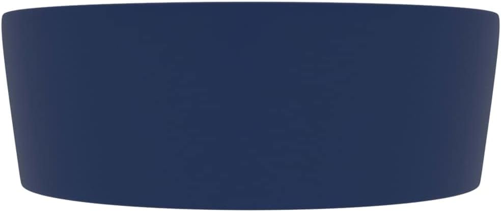 Luxus-Waschbecken mit üBerlauf Matt Dunkelblau 36x13 CM Keramik Waschbecken Waschtisch Aufsatzwaschb