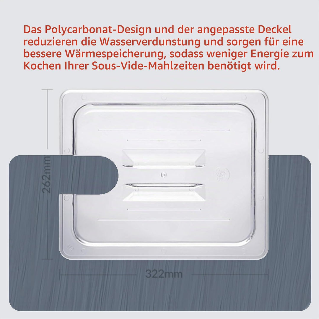 SousVideTools Container aus Polycarbonat, 11,6 l, mit Deckel passend für den Sous-Vide-Stick Nano vo