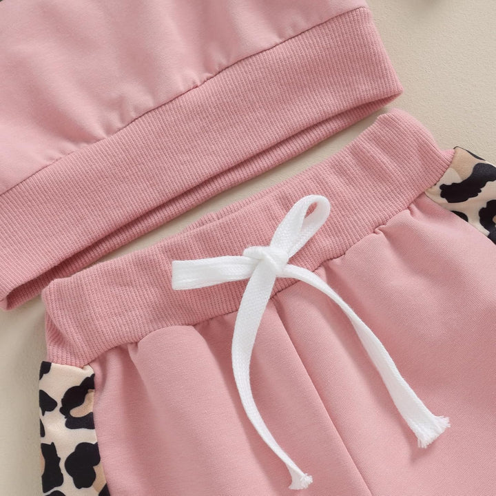 Geagodelia Baby Mädchen Kleidung Babykleidung Outfit Set Langarmshirt Sweatshirt + Leopard Hose Neug