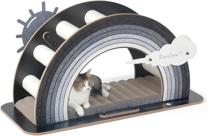 CanadianCat Company | Design-Kratzmöbel Rainbow - grau | Kletter-Bogen mit Kratzbrett | 105 x 45 x 5
