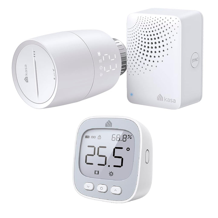 Bündel von TP-Link Kasa Heizkörperthermostat KE100 KIT + KE110 Sensor – Steuern Sie EIN einzelnes od