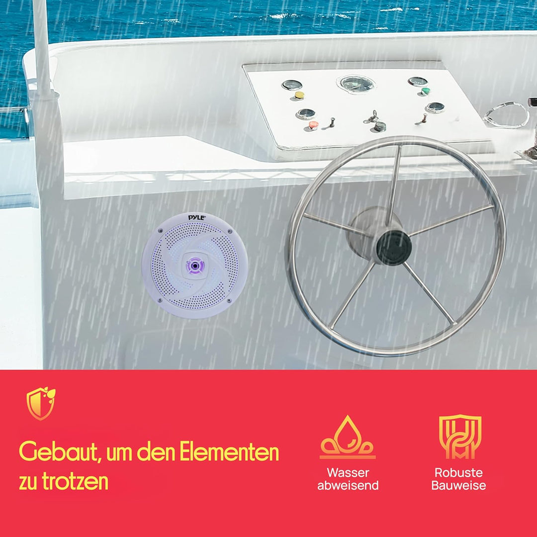 Pyle Outdoor Lautsprecher, Aussenlautsprecher Wasserfest, 100W- Marine Lautsprecher, Einbaulautsprec