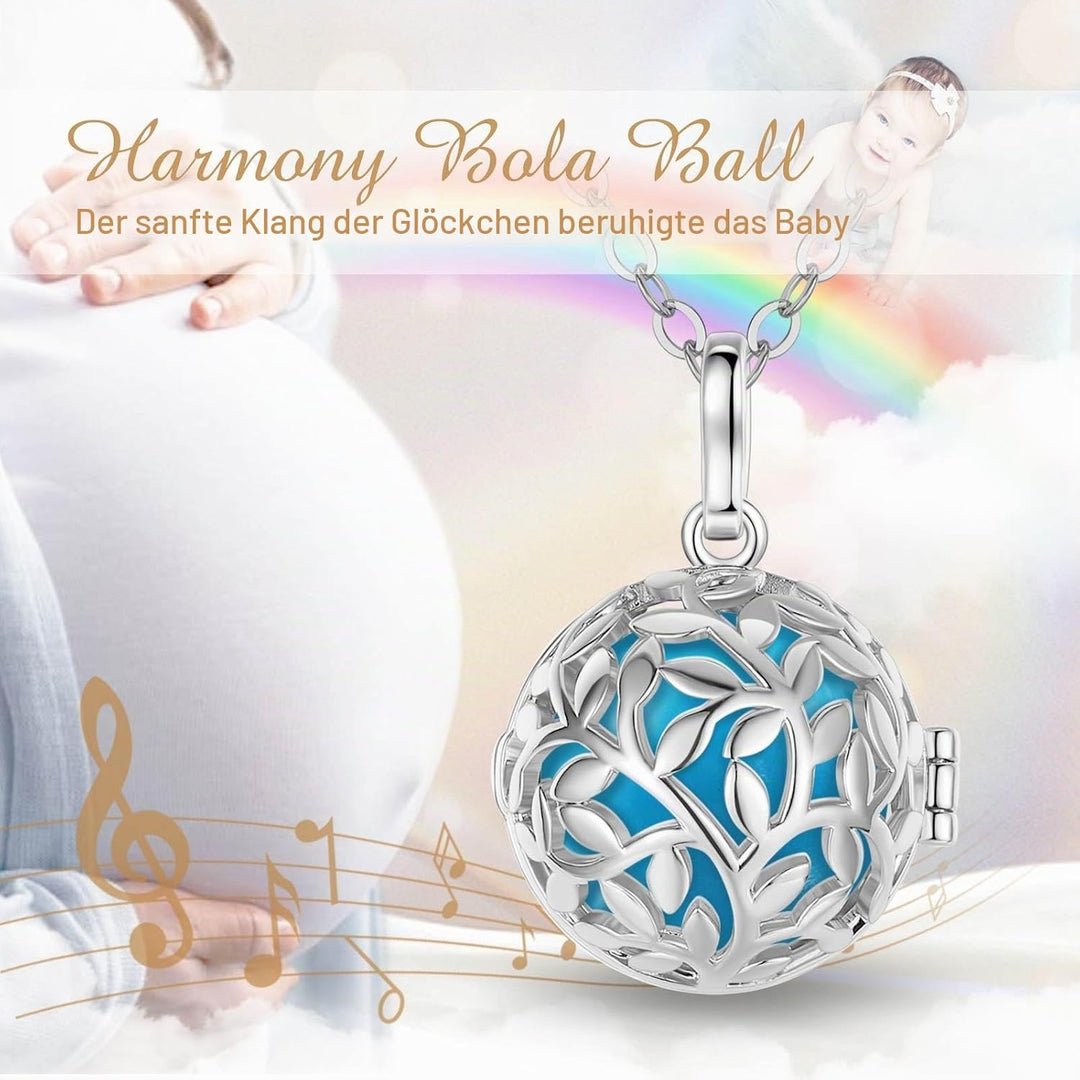 EUDORA Harmony Ball Baum des Lebens Anhänger, Bola Klangkugel Kette, Engel Anrufer Halskette Schmuck