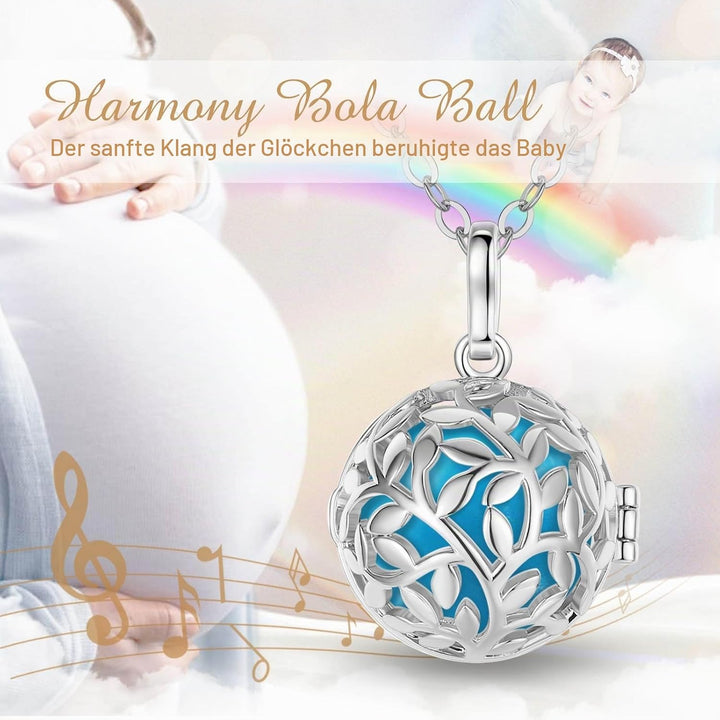 EUDORA Harmony Ball Baum des Lebens Anhänger, Bola Klangkugel Kette, Engel Anrufer Halskette Schmuck