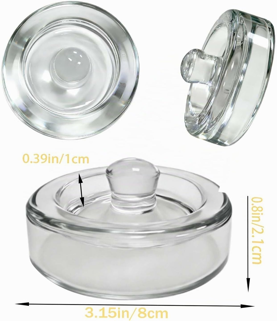 4 Stück Fermentiergewichte mit Ø 8 cm, Glasgewichte zum Fermentieren von Gemüse in Salzlake, Ideal z