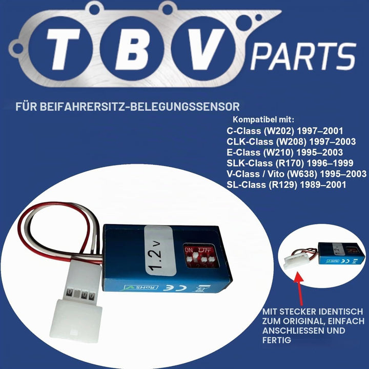 TBVPARTS Emulator Sensor Belegung Sitzmatte SRS Copilot-Simulator Bypass-Simulator für W202 1997-200
