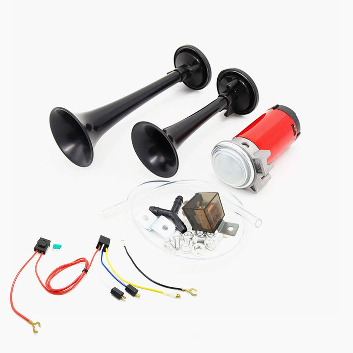 YIYIDA Hupe autohupe 135DB Lautsprecher doppel Trompeten Hupe lufthupe hohem bass und Kompressor-luf