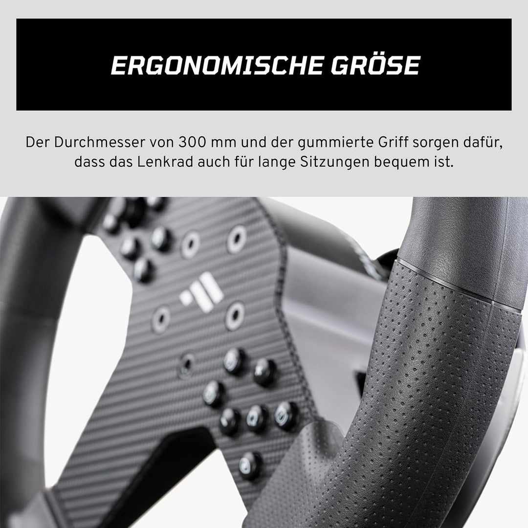 FANATEC Sim Racing CSL-Lenkrad P1 V2 (QR2 LITE) – Gummierte Umrandung, RevStripe, LED-Display, Metal