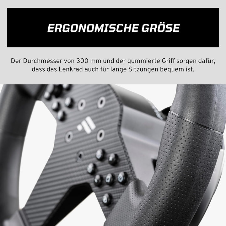 FANATEC Sim Racing CSL-Lenkrad P1 V2 (QR2 LITE) – Gummierte Umrandung, RevStripe, LED-Display, Metal