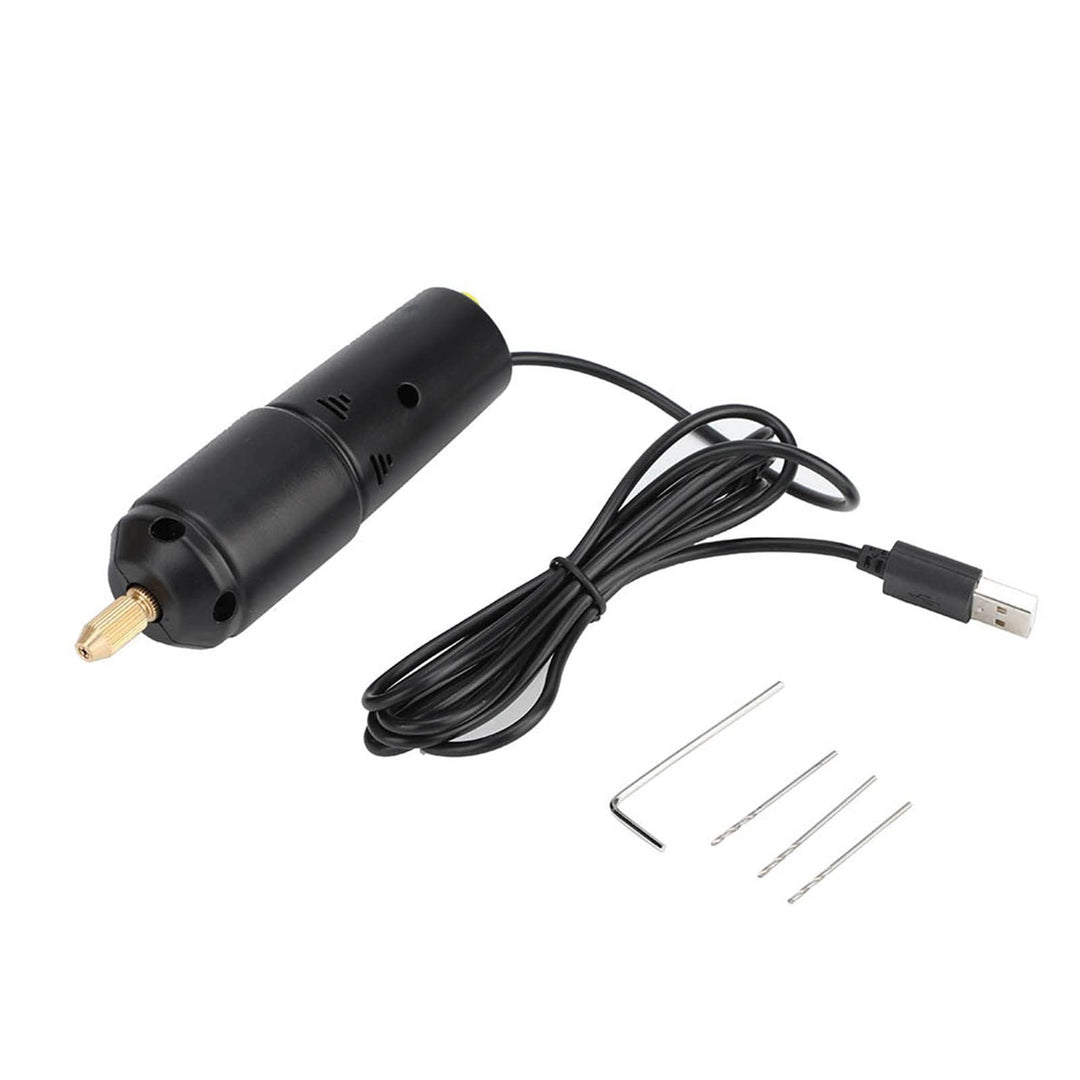 Elektrische Handbohrmaschine, Mini Bohrgerät tragbar USB DC 5V mit 3 Bits für Schmuckherstellung